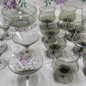 Mcm Smoked glass dessert pieces